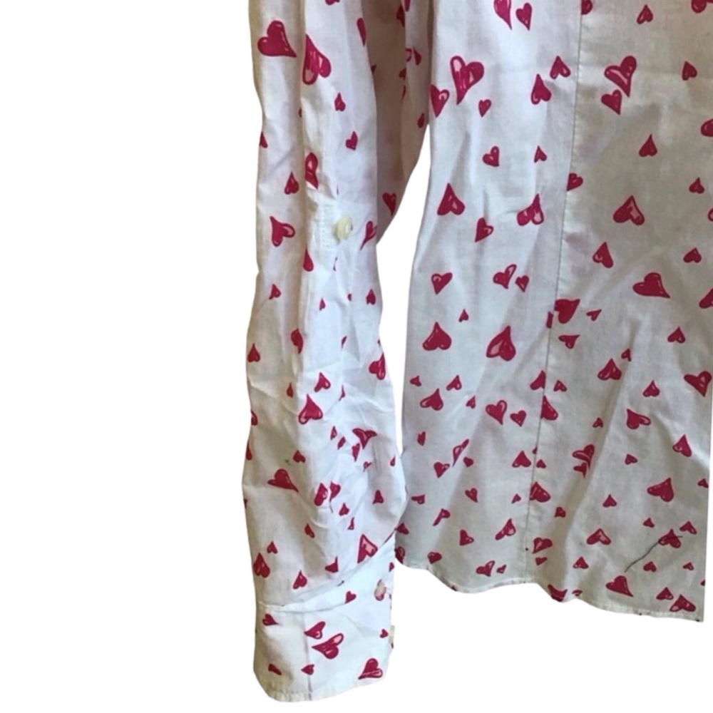 Tommy Hilfiger Flutter Hearts Button Down Blouse (NWT) (Size: Medium) - Picture 5 of 9
